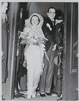 Randolph A. Hearst with His New Wife Catherine Leaving Church