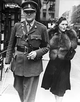 Uniform Prints: Randolph Churchill With Pamela Digby