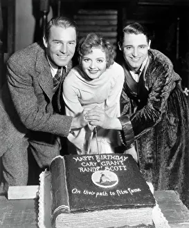 Birthday Prints: Randolph Scott, Nancy Carroll, and Cary Grant with Birthday Cake