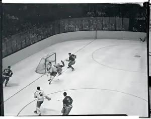 Rangers and Canadiens Playing Ice Hockey in Madison Square Garden