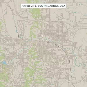 Images Dated 14th July 2018: Rapid City South Dakota US City Street Map