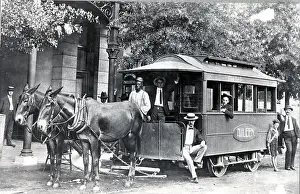 Fast Prints: Rapid Transit Car with Horses and Engine