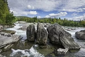 Rapids of the Kamajokk River, Prinskullen, Kvikkjokk, Norrbotten County, Sweden