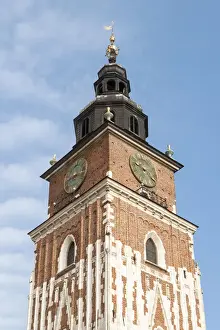 Poland Prints: Ratusz Town Hall Tower on Rynek Glowny or Main Market Square, Krakow, Poland