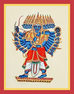 Album Prints: Ravaṇa with ten heads and twenty arms