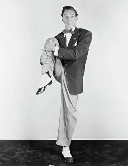 Ray Bolger Exercising Before Dancing