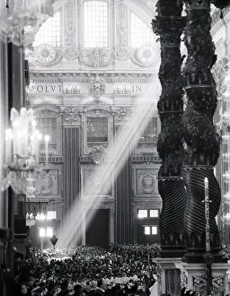 Peters Basilica Prints: Ray of Light in St Peter's Basilica