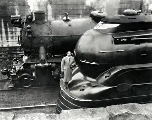 Raymond Loewy With Latest Locomotive