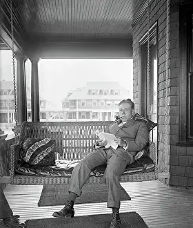 Porch Prints: Reading And Smoking On The Porch Swing