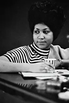 Huty25953 Prints: Recording of Aretha Franklin's Album This Girl's in Love with You At Atlantic Studios