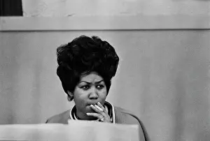 Huty25953 Prints: Recording of Aretha Franklin's Album This Girl's in Love with You At Atlantic Studios