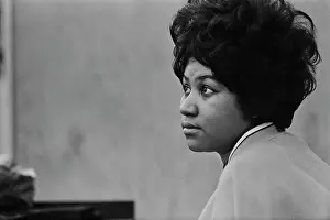 Huty25953 Prints: Recording of Aretha Franklin's Album This Girl's in Love with You At Atlantic Studios