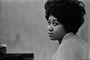 Huty25953 Prints: Recording of Aretha Franklin's Album This Girl's in Love with You At Atlantic Studios