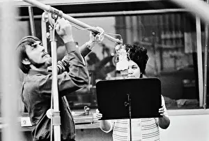 Huty25952 Prints: Recording of Aretha Franklin's Album This Girl's in Love with You At Atlantic Studios