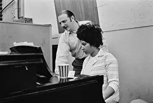 Huty25952 Prints: Recording of Aretha Franklin's Album This Girl's in Love with You At Atlantic Studios