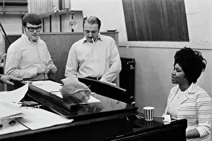 Huty25952 Prints: Recording of Aretha Franklin's Album This Girl's in Love with You At Atlantic Studios