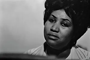 Huty25952 Prints: Recording of Aretha Franklin's Album This Girl's in Love with You At Atlantic Studios