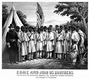 Recruiting Prints: Recruiting Poster For Colored Regiments