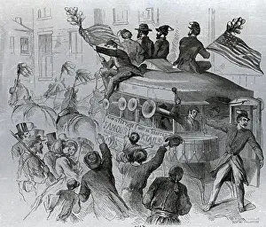 Recruiting Prints: Recruiting For Regiment; Trooley Car