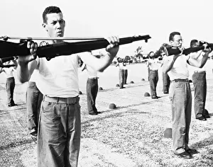 Recruits at Marine Boot Camp