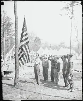 Flag Raising Prints: Recruits Raising Flag
