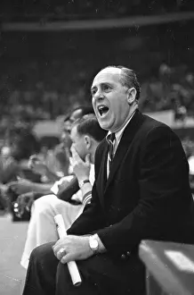 Sideline Prints: Red Auerbach Yelling to his Players from Sideline