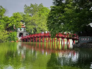 Red bridge in Hanoi, Vietnam