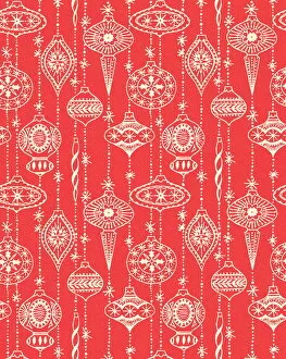 Images Dated 16th January 2015: Red Christmas Ornament Pattern