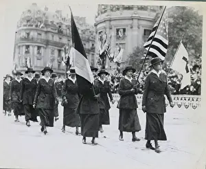Protester Prints: Red Cross Nurses Parading with Flags