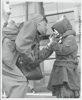 Red Cross Prints: Red Cross Worker Wiping Boy's Tears