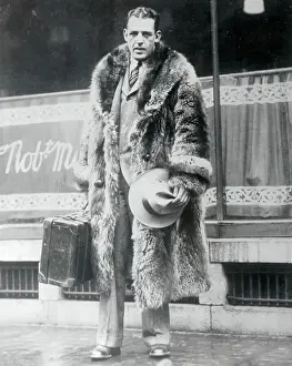 Chicago Bears Prints: Red Grange Wearing Raccoon Skin Coat