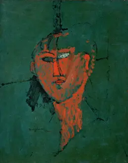 Oil On Cardboard Prints: The Red Head