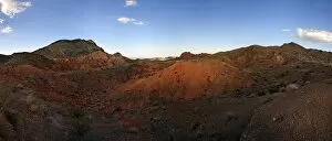 Images Dated 24th June 2013: Red hilly landscape in morning light at North Shore Road, West End, Valley of Fire, Nevada
