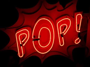 Images Dated 26th October 2017: Red neon sign aPOP!a