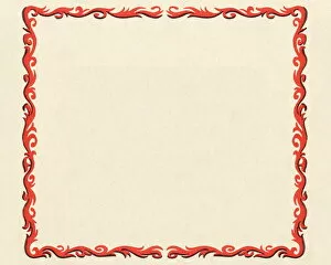 Images Dated 16th July 2012: Red Ornate Border