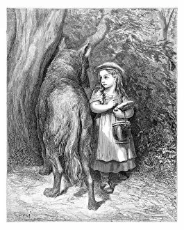 Images Dated 13th July 2015: Red ridding hood and the wolf