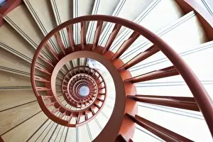 Intricacy Gallery: A red spiral staircase in a laboratory