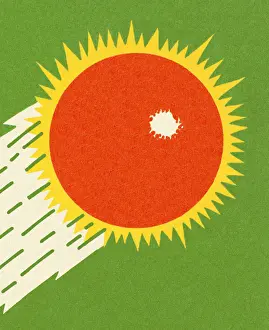 Illustration And Prints: Red Sunburst