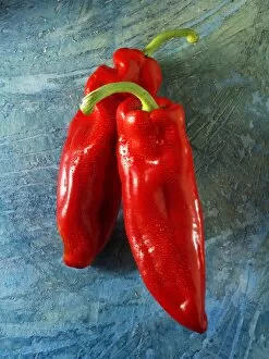 Red sweet long peppers