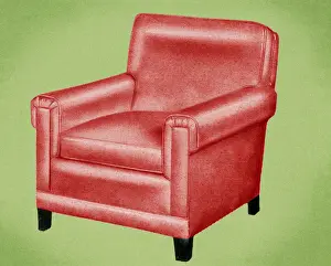 Red Upholstered Chair