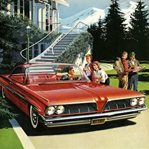 Vintage Car Illustrations Gallery: Red Vintage Car Illustration
