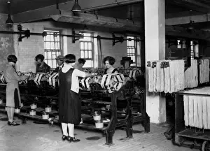 Prints of 6th December 1926: Workers at the Rayon Manufacturing Company, who are involved in the production of artificial silk, reel the skeins. (Photo by E. Bacon/Topical Press Agency/Getty Images) Topical Press Agency Prints: Reeling Skeins