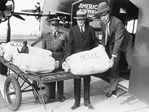 John D Prints: Reenactment of First Air Mail Delivery Via Airplane