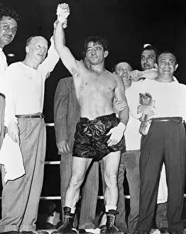 Ref Holds Up Rocky Graziano's Arm