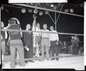 Announcer Prints: Referee Raising Hand of Joe Louis After Victory