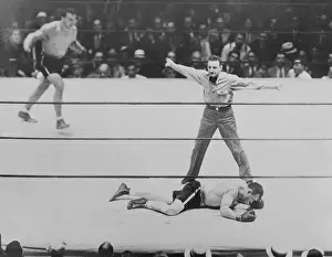 Defeat Prints: Referee Standing over Boxer