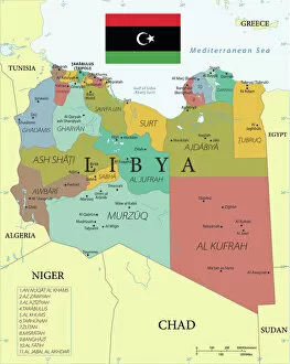 Reference Map of Libya with Keys
