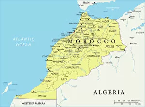 Morocco, North Africa Collection: Reference Map of Morocco