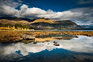 Images Dated 26th April 2011: Reflection on mountain at lake Wanaka