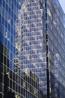 Images Dated 9th October 2011: Reflections in a modern glass and steel office tower building, Montreal, Quebec, Canada